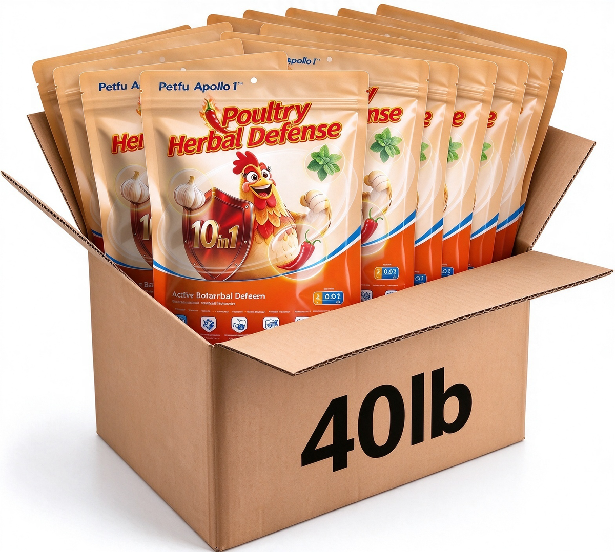 Petfu Apollo Poultry Herbal Defense feed supplement