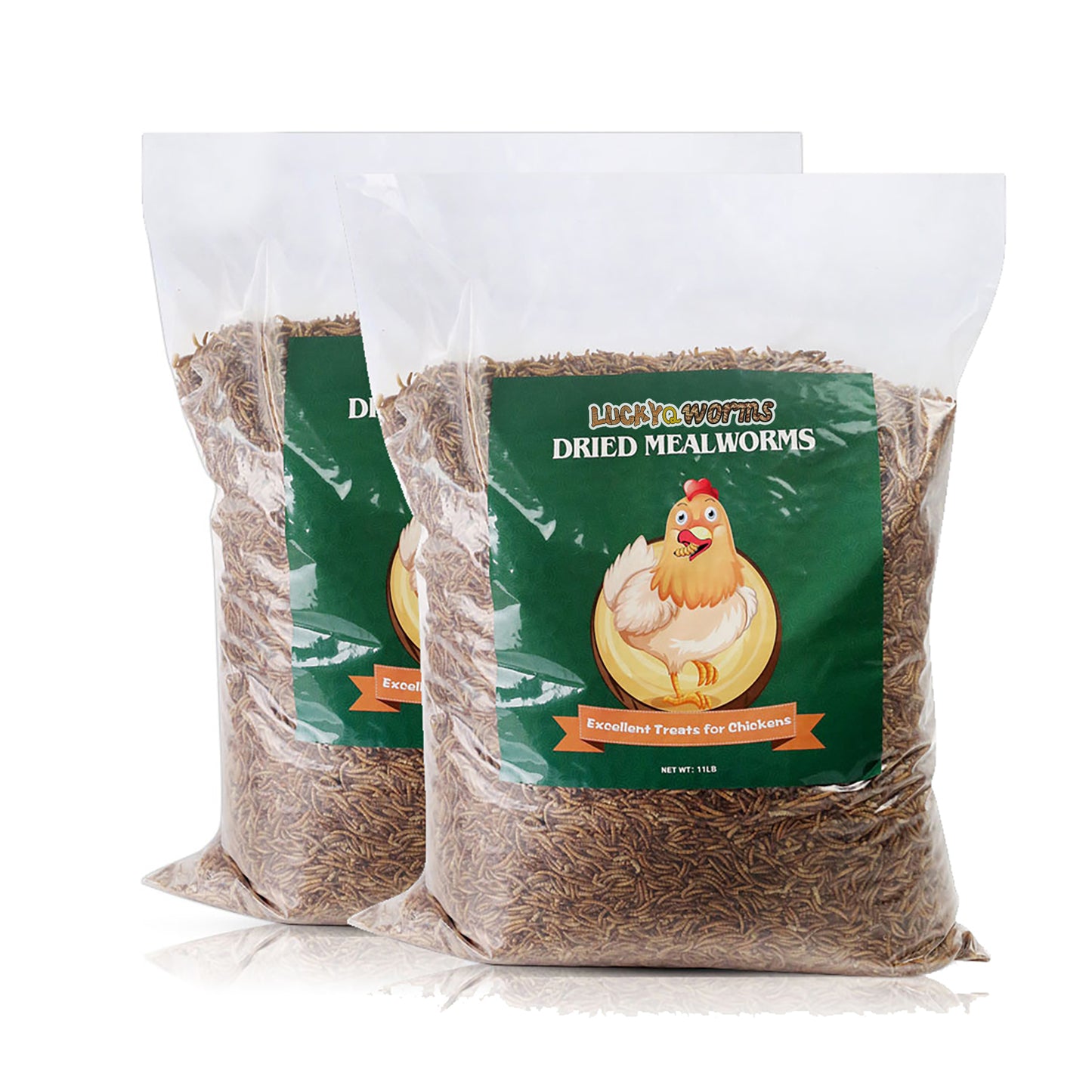 LuckyQworms 10lbs per bag Mealworms, Freeze Dried Mealworms for Birds Chickens Fish