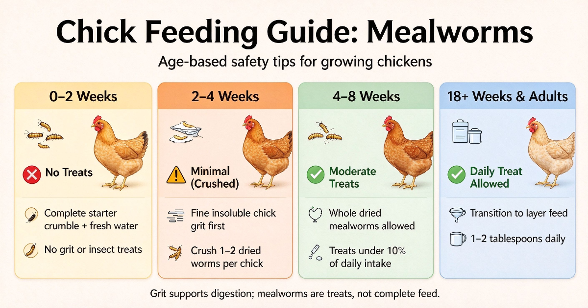 How Old Do Chickens Have to Be to Eat Dried Mealworms?