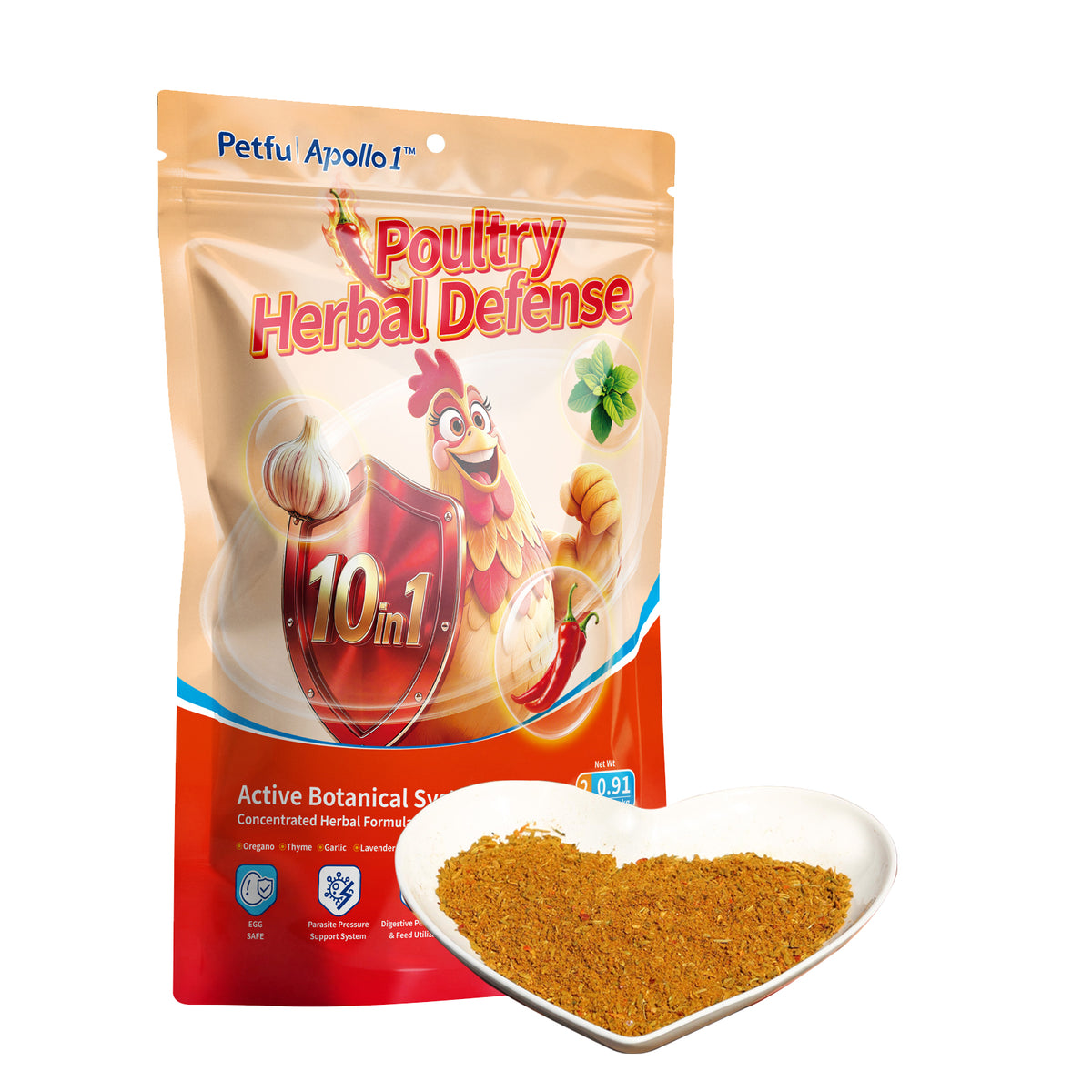 Petfu Apollo1 Poultry Herbal Defense 10 in 1 poultry herbal supplement 
