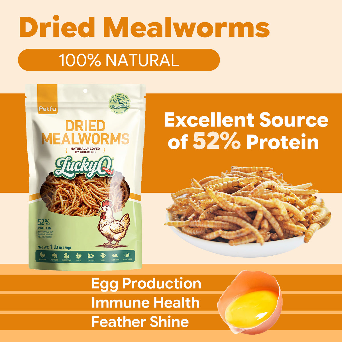 High protein dried mealworms all natural treats for chickens and small pets