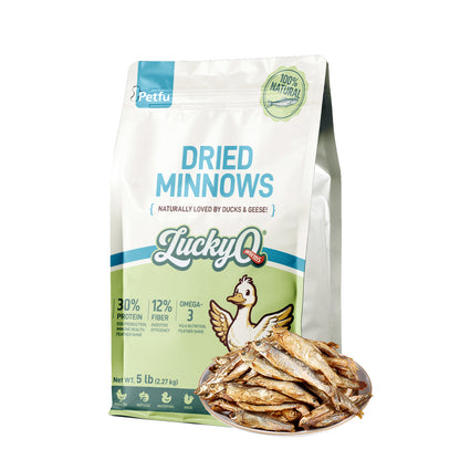LuckyQworms Dried Freshwater Fish 5 lbs for Cats, Chickens, Wild Birds, Hedgehogs, Reptiles, Lizards, Bearded Dragons, Fish, Turtles High Protein Natural Insect Food Resealable Bag