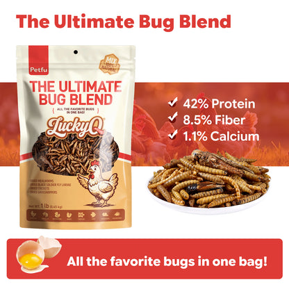 PETFU Ultimate Bug Blend Nutritional Analysis 42 Percent Protein and Calcium