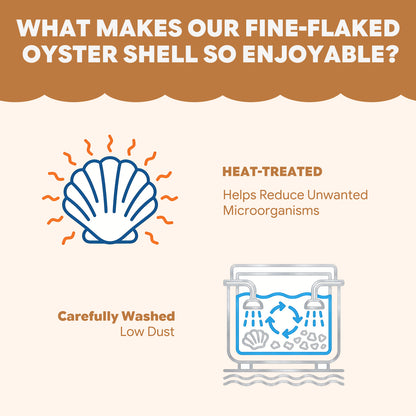 Fine-Flaked Oyster Shell for Laying Hens