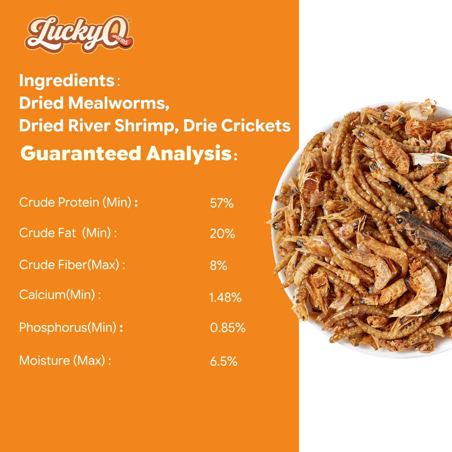 LuckyQworms Dried Mighty Crunch Mix Aquatic Turtle Food 5 lbs for Chickens, Wild Birds, Hedgehogs, Reptiles, Lizards, Bearded Dragons, Fish, Turtles High Protein Natural Insect Food Resealable Bag