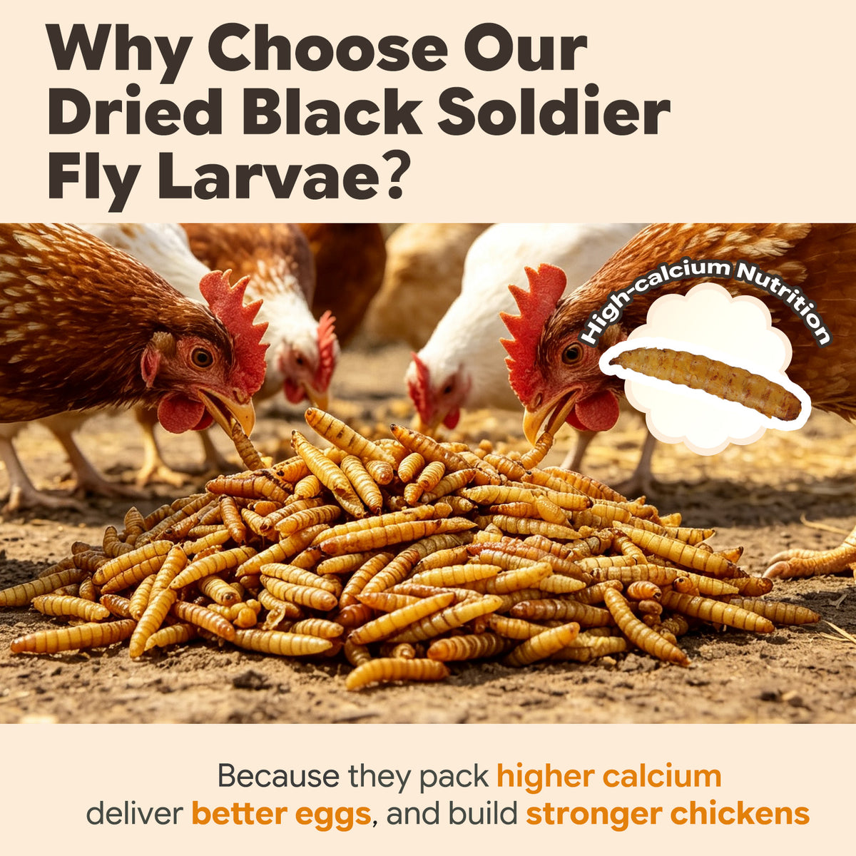 High Calcium Poultry Feed for Stronger Eggshells and Fea
