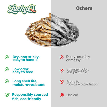 LuckyQworms Dried Freshwater Fish 5 lbs for Cats, Chickens, Wild Birds, Hedgehogs, Reptiles, Lizards, Bearded Dragons, Fish, Turtles High Protein Natural Insect Food Resealable Bag