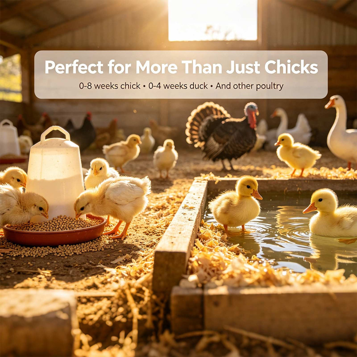 Perfect for Chicks 0-8 weeks chick 0-4 weeks duck And other poultry.