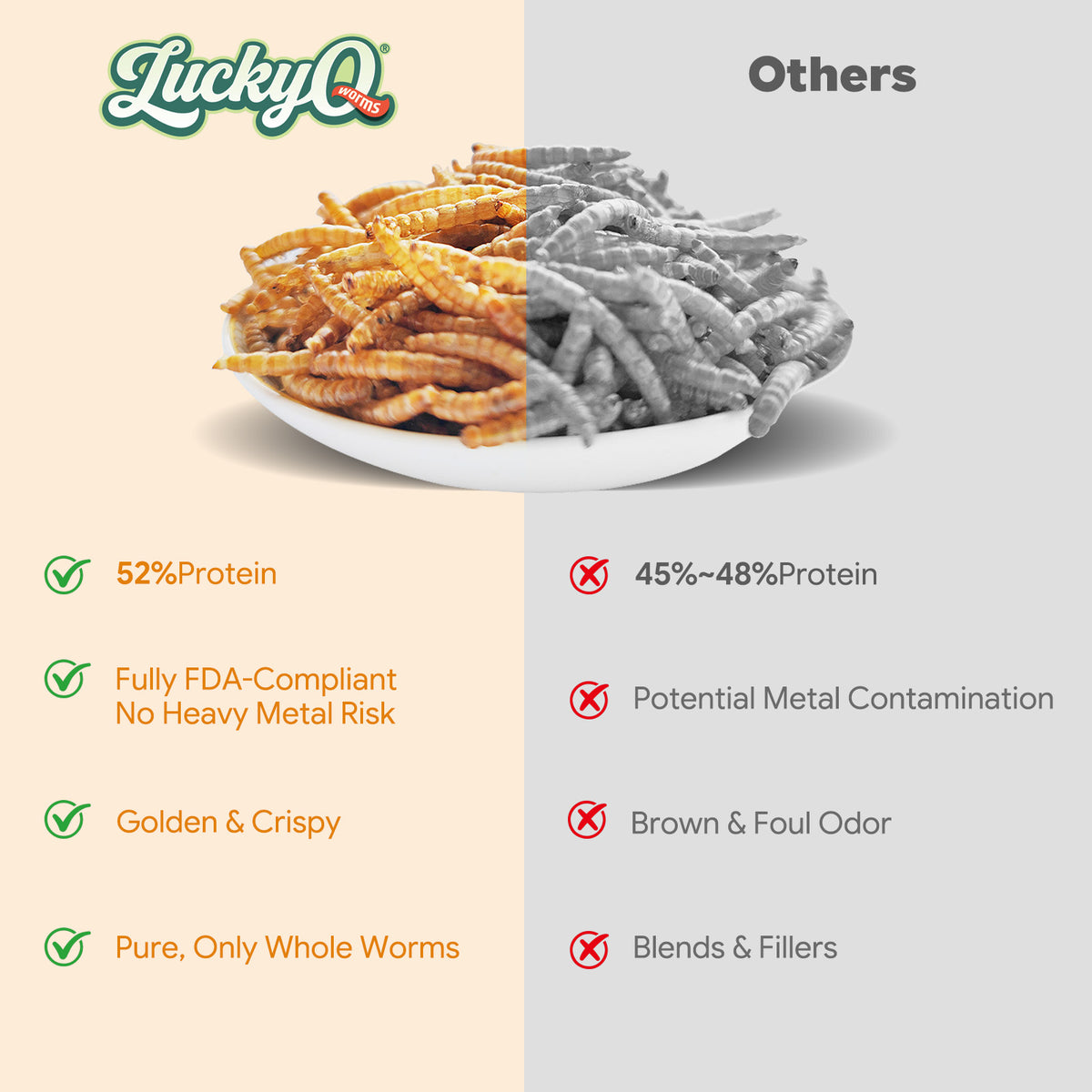 LuckyQworms resealable bag dried mealworms chicken treat