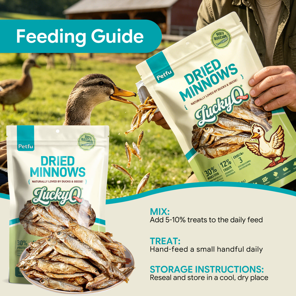 PETFU Dried Freshwater Fish Scattered Natural Treat Details