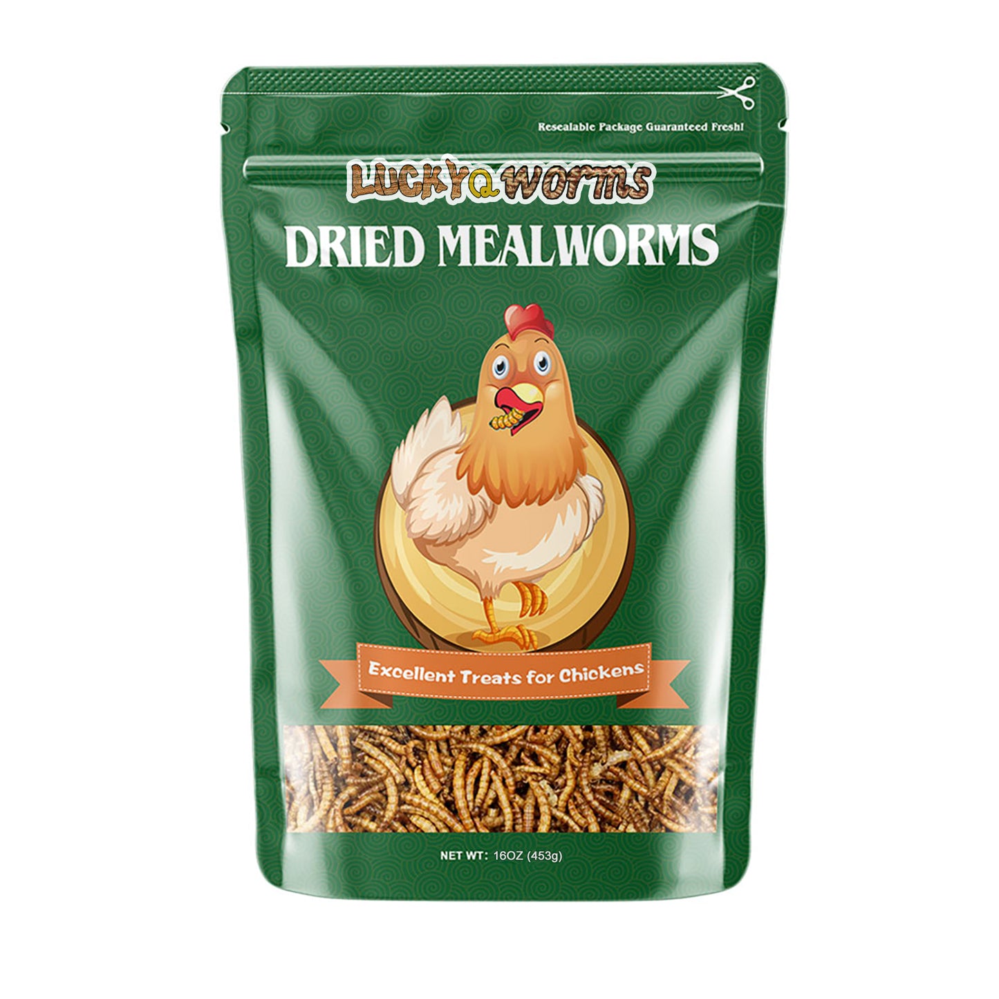 LuckyQworms 10lbs per bag Mealworms, Freeze Dried Mealworms for Birds Chickens Fish
