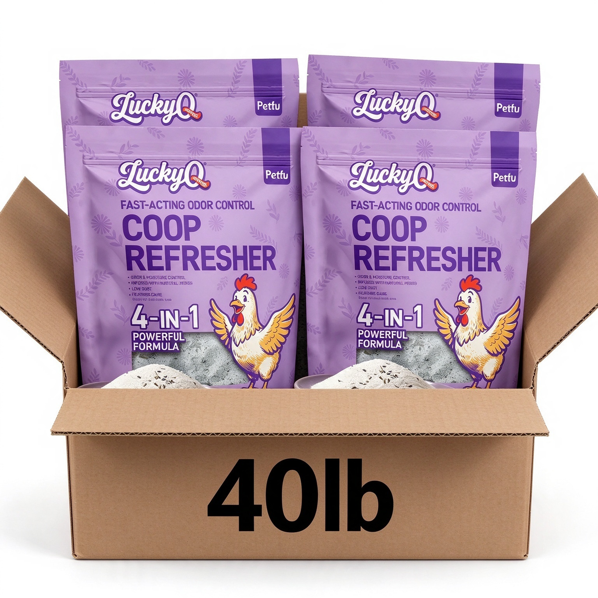 PETFU Coop Refresher for chickens and poultry, odor and moisture control