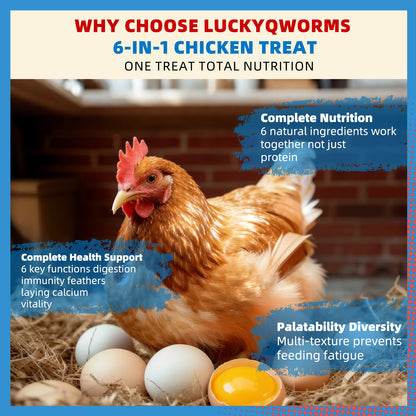 Petfu Apollo1 Series 6-in-1 Poultry Treat Mix High-Protein Mealworms, BSFL, Krill, Sunflower Seeds, Marigold Petals & Shells for Chickens & Ducks | Supports Strong Eggshells, Feather Health & Rich Yolks