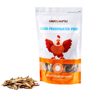 LuckyQworms Dried Freshwater Fish 1 lb for Cats, Chickens, Wild Birds, Hedgehogs, Reptiles, Lizards, Bearded Dragons, Fish, Turtles High Protein Natural Insect Food Resealable Bag