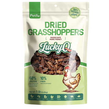 PETFU High Protein Dried Grasshoppers Treat Pouch for Reptiles and Birds