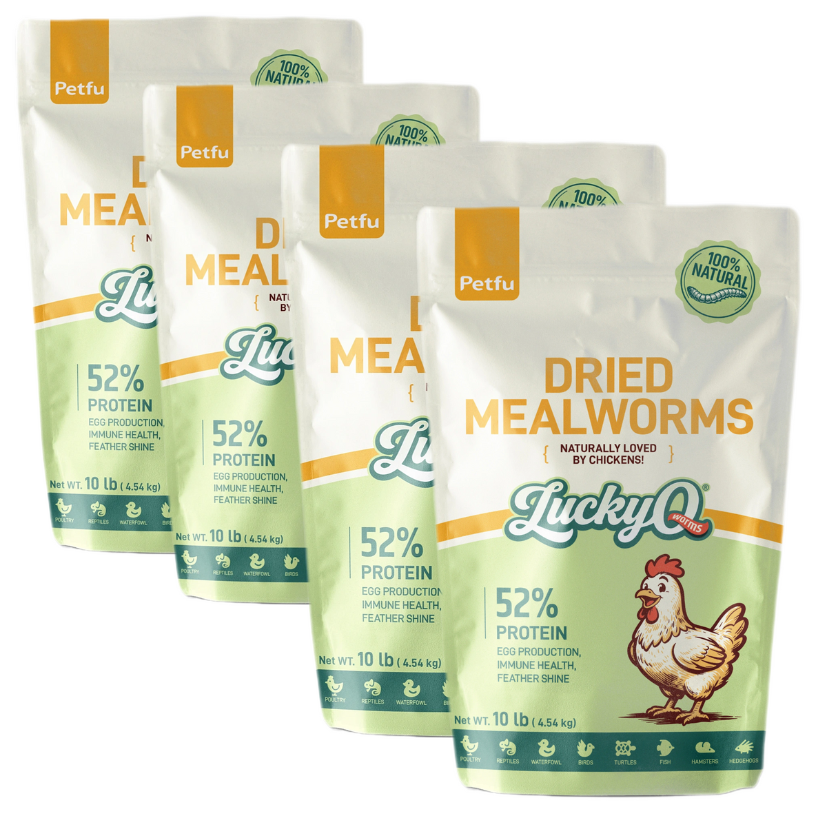 LuckyQworms resealable bag dried mealworms chicken treat
