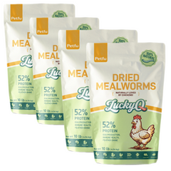 LuckyQworms resealable bag dried mealworms chicken treat