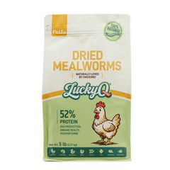 LuckyQworms resealable bag dried mealworms chicken treat