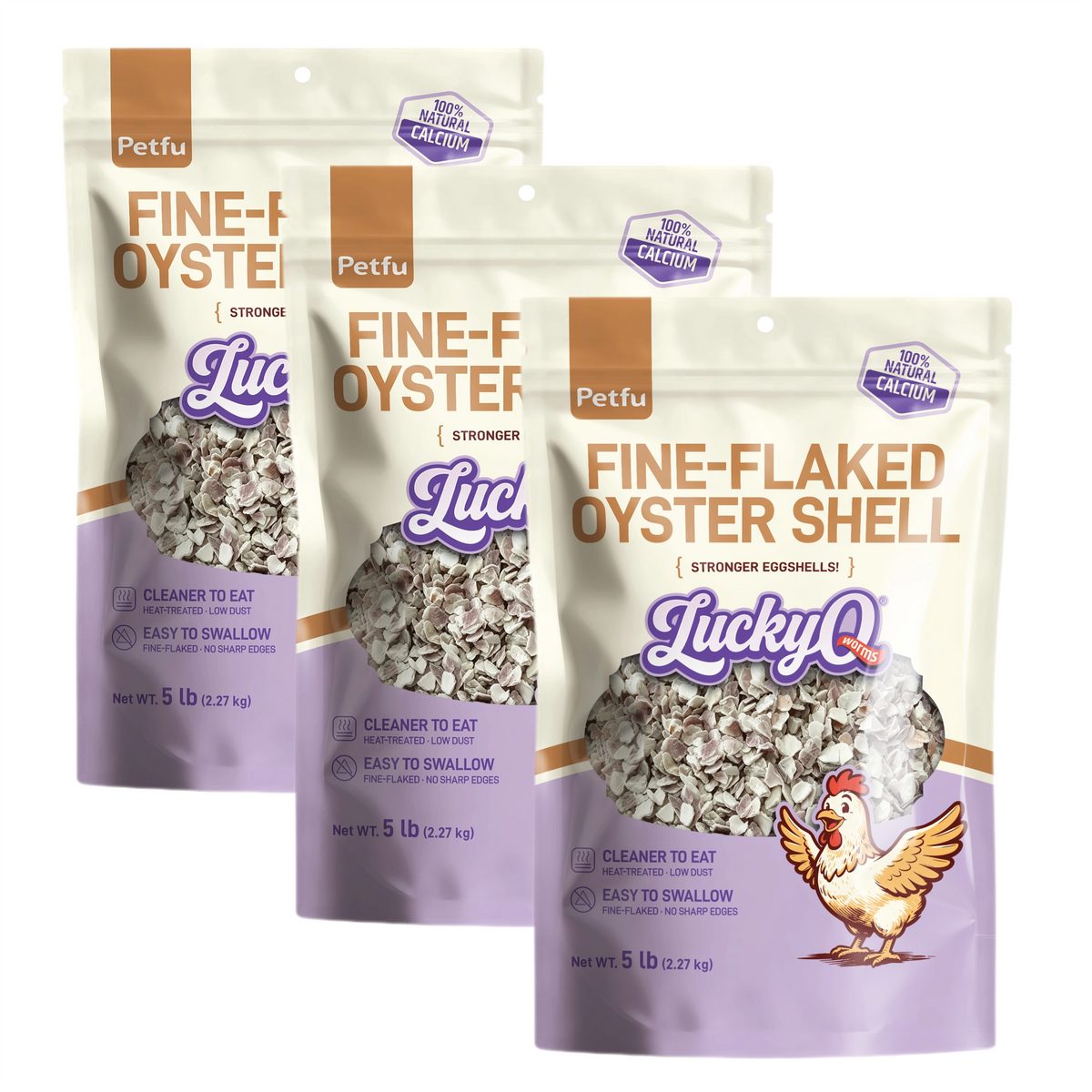PETFU oyster shell calcium supplement bulk supply for backyard poultry