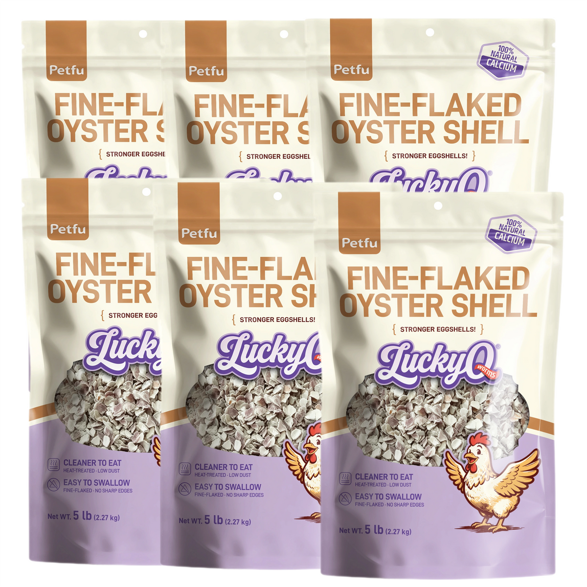 PETFU oyster shell calcium supplement bulk supply for backyard poultry