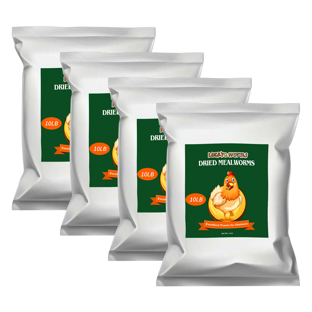 LuckyQworms 40lbs Mealworms, Freeze Dried Mealworms for Birds Chickens Fish