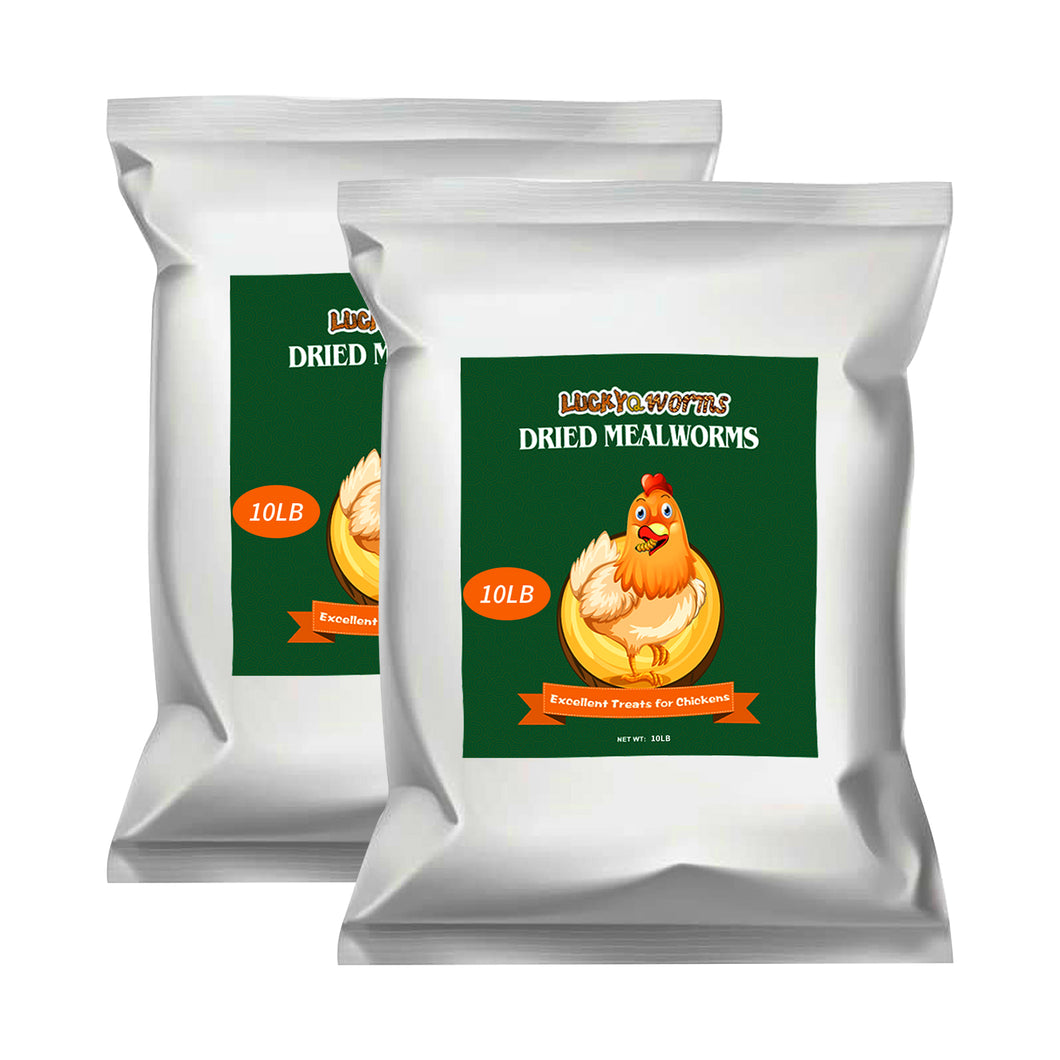 LuckyQworms 20lbs Mealworms, Freeze Dried Mealworms for Birds Chickens Fish