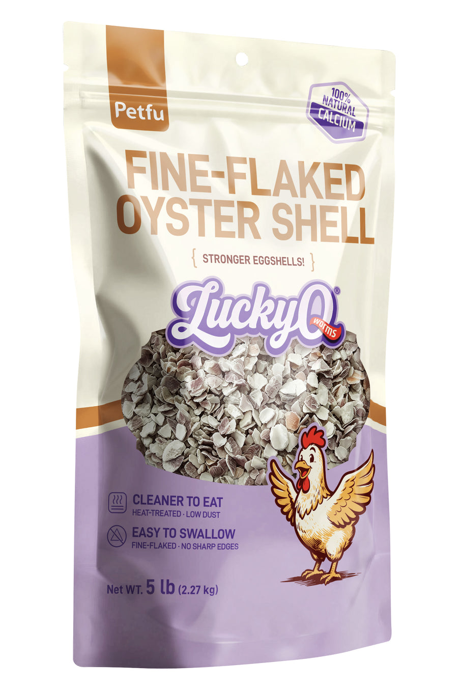 PETFU fine-flaked oyster shell calcium supplement package for laying hens