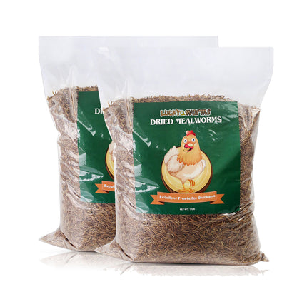 LuckyQworms 22lbs Mealworms, Freeze Dried Mealworms for Birds Chickens Fish