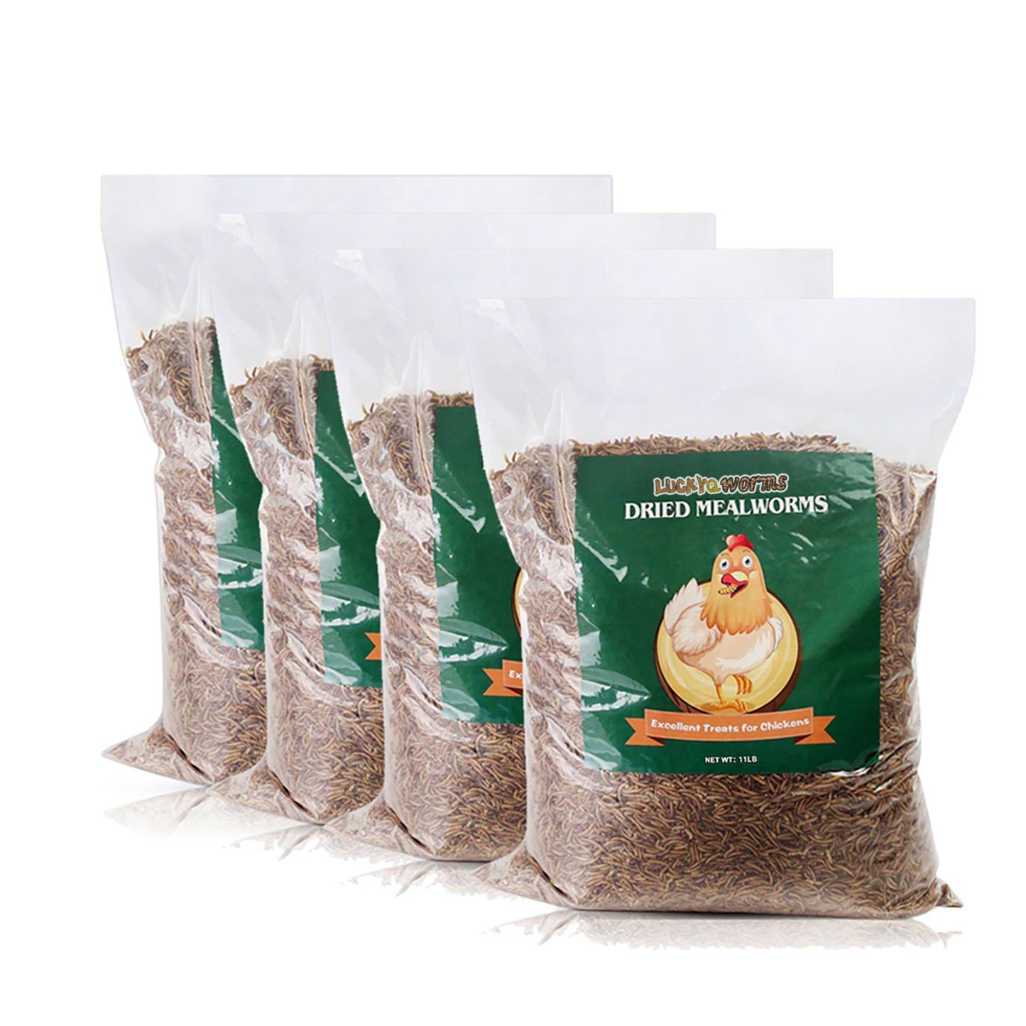 LuckyQworms 44lbs Mealworms, Freeze Dried Mealworms for Birds Chickens Fish