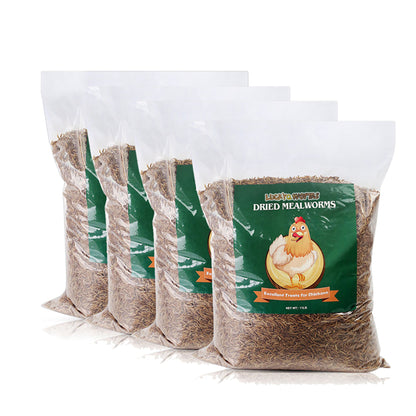 LuckyQworms 44lbs Mealworms, Freeze Dried Mealworms for Birds Chickens Fish