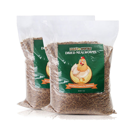 LuckyQworms 20lbs Mealworms, Freeze Dried Mealworms for Birds Chickens Fish